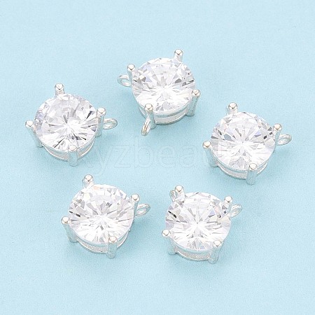 925 Sterling Silver Micro Pave Clear Cubic Zirconia Charms STER-N017-17C-S-1