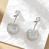 Cherry Brass Micro Pave Cubic Zirconia Stud Earrings EJEW-M077-12P-01-4