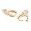 Brass with Cubic Zirconia Dangle Hoop Earrings EJEW-G362-06KCG-2