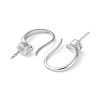 Rhodium Plated 925 Sterling Silver Micro Pave Cubic Zirconia Earring Hooks STER-E068-03P-2
