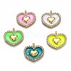 Brass Micro Pave Clear Cubic Zirconia  Pendants KK-B029-08G-1