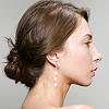 ANATTASOUL 2 Pairs 2 Style Natural Pearl Beaded Dangle Stud Earrings EJEW-AN0002-66-4