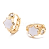 Brass Micro Pave Clear Cubic Zirconia Huggie Hoop Earrings EJEW-P187-B11-2