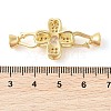 Rack Plating Brass Micro Pave Clear Cubic Zirconia Fold Over Clasps KK-S384-14G-3