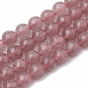 Natural Strawberry Quartz Beads Strands G-S295-15-6mm-1