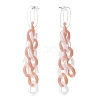 Acrylic Curb Chain Tassel Dangle Stud Earrings for Women EJEW-JE04767-04-4