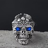 Alloy Rhinestone Adjustable Statement Cuff Open Rings for Men FS-WG8D7BC-03-1
