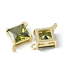 Brass Pave Cubic Zirconia Connector Charms KK-F892-53G-07-2