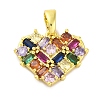 Brass Micro Pave Cubic Zirconia Pendants KK-A232-03G-1