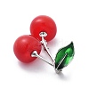 Cherry Alloy Red Enamel Pin Fruit Brooches JEWB-C037-14P-2