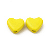 Heart Spray Painted Alloy Beads FIND-G053-01F-2
