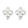 Brass Micro Pave Cubic Zirconia Stud Earring Findings KK-Z094-07P-2