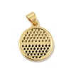 Brass Micro Pave Cubic Zirconia Pendants X-KK-B059-35G-B-2