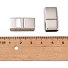 Tarnish Resistant Rectangle 304 Stainless Steel Magnetic Clasps with Glue-in Ends STAS-I037-22-3