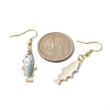 Light Gold Alloy Enamel Dangle Earrings EJEW-JE05607-06-3