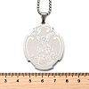 201 Stainless Steel Saint Saint Michael The Archangel Pendant Necklaces for Women NJEW-M105-02P-3