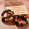 Dyed Natural Multi-Color Agate Beaded Stretch Bracelets for Women Men BJEW-M049-09A-1