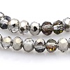 Half Plated Faceted Rondelle Glass Beads Strands GLAA-A024B-HP04-1