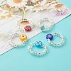 Sunflower Handmade Millefiori Glass Beads Finger Ring for Kid Teen Girl Women RJEW-JR00381-2