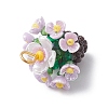 Resin Glass Seed Beaded Flower Pendants PALLOY-MZ01106-01-4