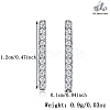 S925 Sterling Silver Geometric Stick Stud Earrings for Men and Women NX0186-2