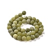 Round Frosted Natural TaiWan Jade Bead Strands G-M248-8mm-02-3