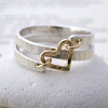Hammered Alloy Finger Link Rings for Women FS-WG79F21-03-1