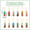 Rectangle Resin & Walnut Wood Charms Locking Stitch Markers HJEW-PH01563-2