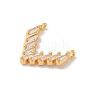 Brass Micro Pave Clear Cubic Zirconia Charms KK-M294-23G-2