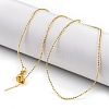 1mm Rack Plating Brass Ball Chain Adjustable Slider Necklaces for Women Men MAK-L044-51G-2