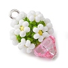 Beaded Flower Potted Charms PALLOY-MZ00446-02-3