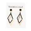 Enamel Double Rhombus Long Dangle Stud Earrings with 316 Stainless Steel Pins EJEW-F285-09G-3