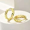 Brass Clear Cubic Zirconia Hoop Earrings EJEW-M047-18G-1