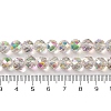 Half Rainbow Plated Electroplate Beads Strands EGLA-H104-08A-HR02-4