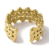 Vacuum Plating 201 Stainless Steel Net Wide Open Cuff Rings for Women RJEW-C092-20G-3