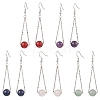 304 Stainless Steel with Natural Mixed Stone Dangle Earrings EJEW-JE06011-02-1