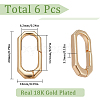 SUNNYCLUE 6Pcs Rack Plating Brass Spring Gate Rings KK-SC0003-82-2