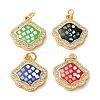 Rack Plating Brass Cubic Zirconia Pendants KK-K385-080G-1