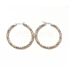 304 Stainless Steel Twist Rope Hoop Earrings for Women EJEW-C011-03P-1