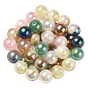 UV Plating Rainbow Iridescent Acrylic Beads OACR-F004-04-1