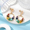 7 Chakra Round Gemstone Dangle Earrings EJEW-TA00508-2