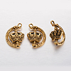 Tibetan Style Alloy Crown Pendants TIBEP-JC1181-AG-1