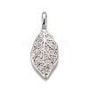 Rack Plating Brass Micro Pave Clear Cubic Zirconia Pendants KK-B056-02P-1