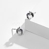 Anti-Tarnish Rhodium Plated 925 Sterling Silver Stud Earrings STER-BB72164-4