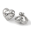 304 Stainless Steel Hollow Heart Stud Earrings EJEW-D281-01S-2