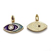 Brass Clear Cubic Zirconia  Pendants KK-B029-09G-3