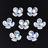 4-Petal Electroplate Acrylic Bead Caps PACR-T014-04-1