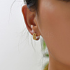Brass Rhombus Hoop Earrings for Women MM4241-2