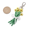 Bouquet Glass Seed Beaded Pendant Decoration HJEW-JM02561-01-3