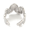 Non-Tarnish Wave 304 Stainless Steel Open Cuff Finger Rings for Women RJEW-P114-01P-3